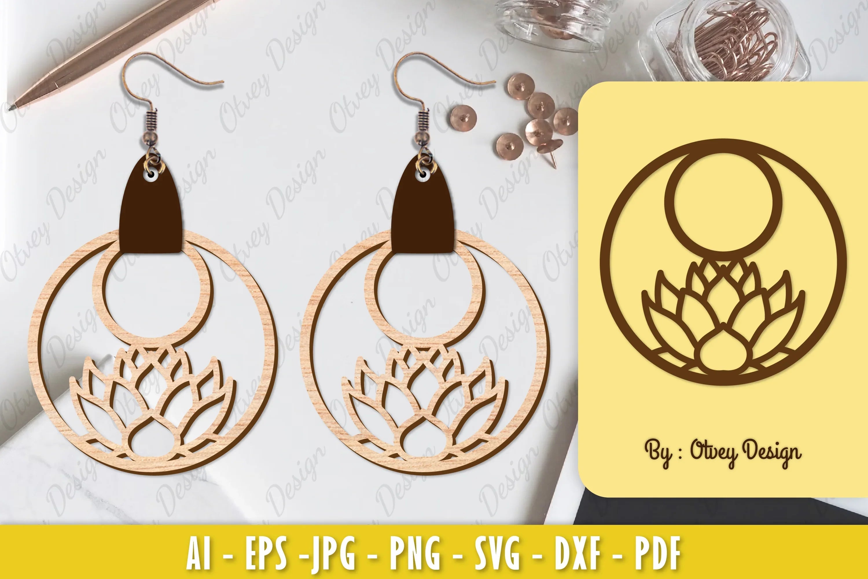 Flower Earring Laser Cut SVG Bundle 42 - CraftNest - Digital Crafting and Art