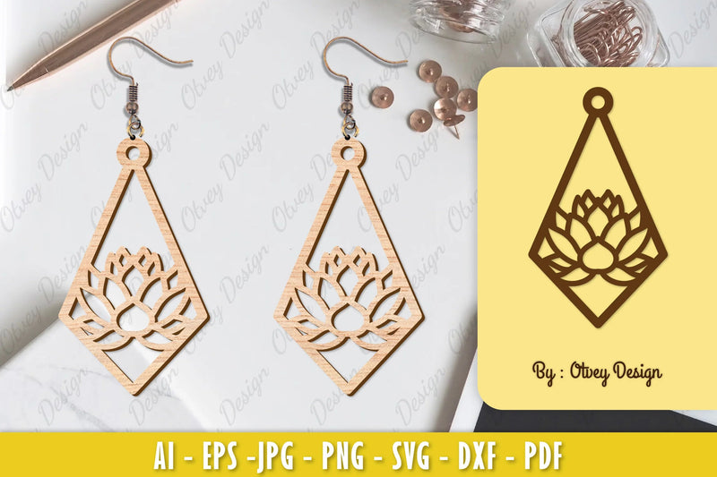 Flower Earring Laser Cut SVG Bundle 92 - CraftNest - Digital Crafting and Art
