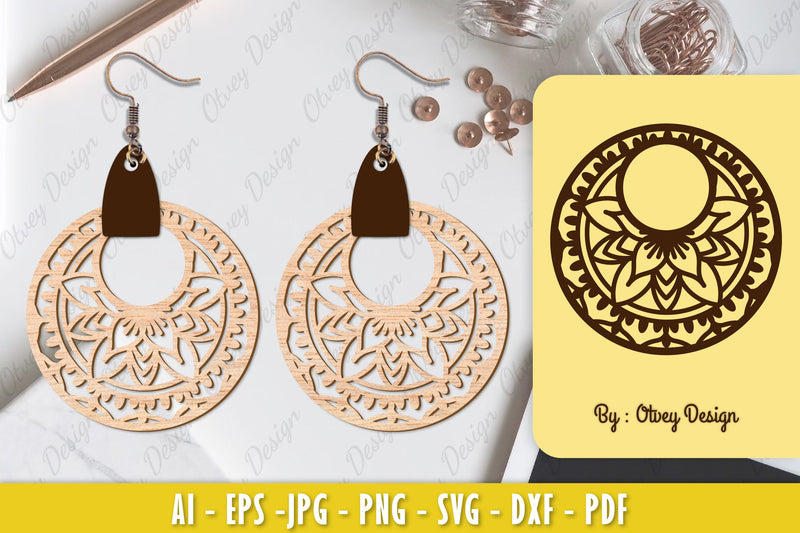Earrings Mandala SVG Bundle 2 - CraftNest - Digital Crafting and Art