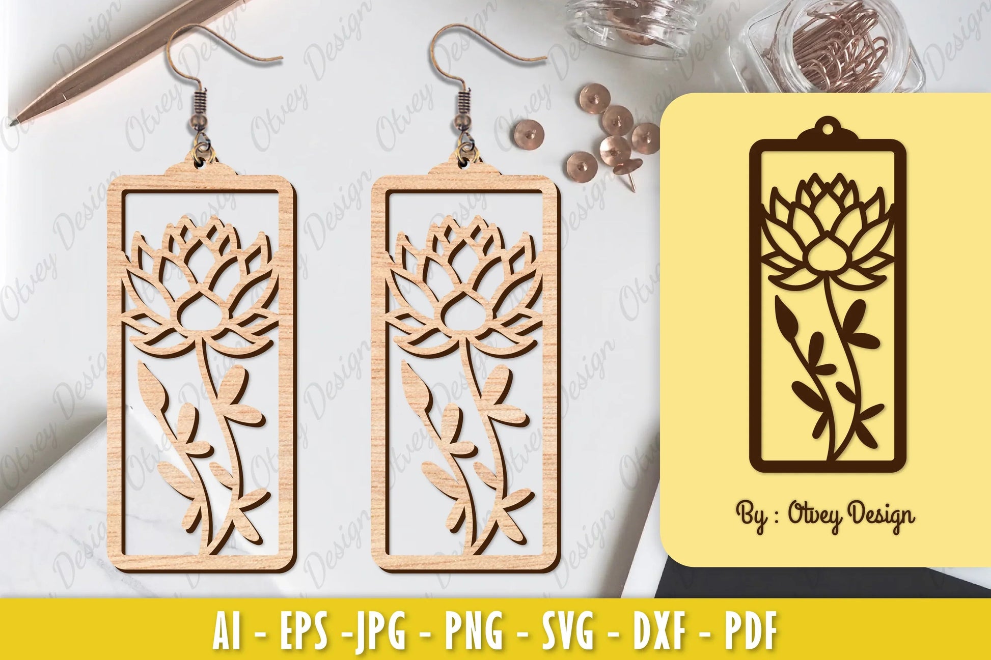 Flower Earring Laser Cut SVG Bundle 122 - CraftNest - Digital Crafting and Art