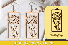 Flower Earring Laser Cut SVG Bundle 122 - CraftNest - Digital Crafting and Art