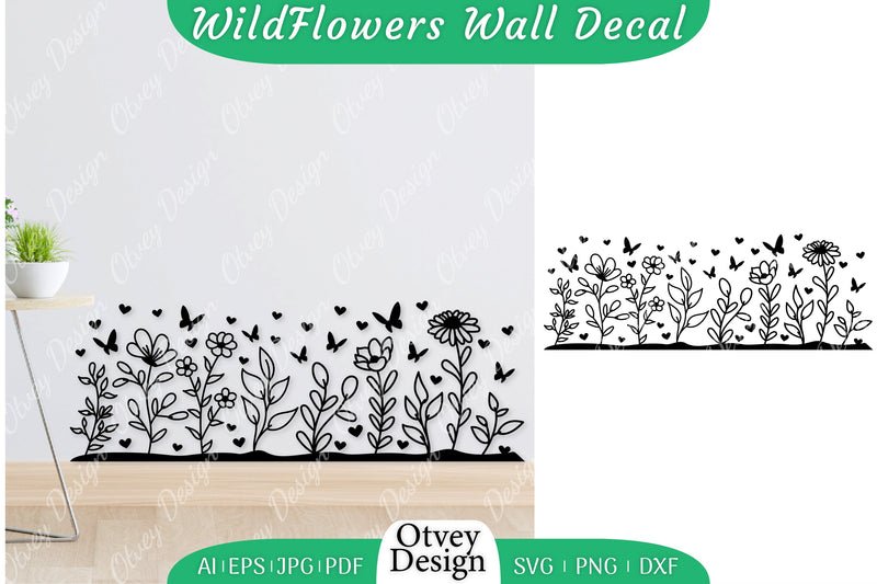 Blooming Wildflowers Wall Decal SVG Bundle 2 - CraftNest - Digital Crafting and Art