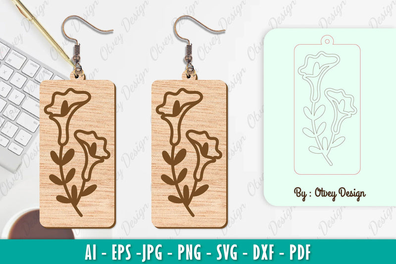 Flower Earring SVG Bundle 26 - CraftNest - Digital Crafting and Art