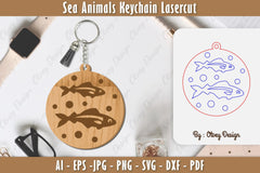 Keychain Sea Animals Laser Cut SVG Bundle 14 - CraftNest - Digital Crafting and Art