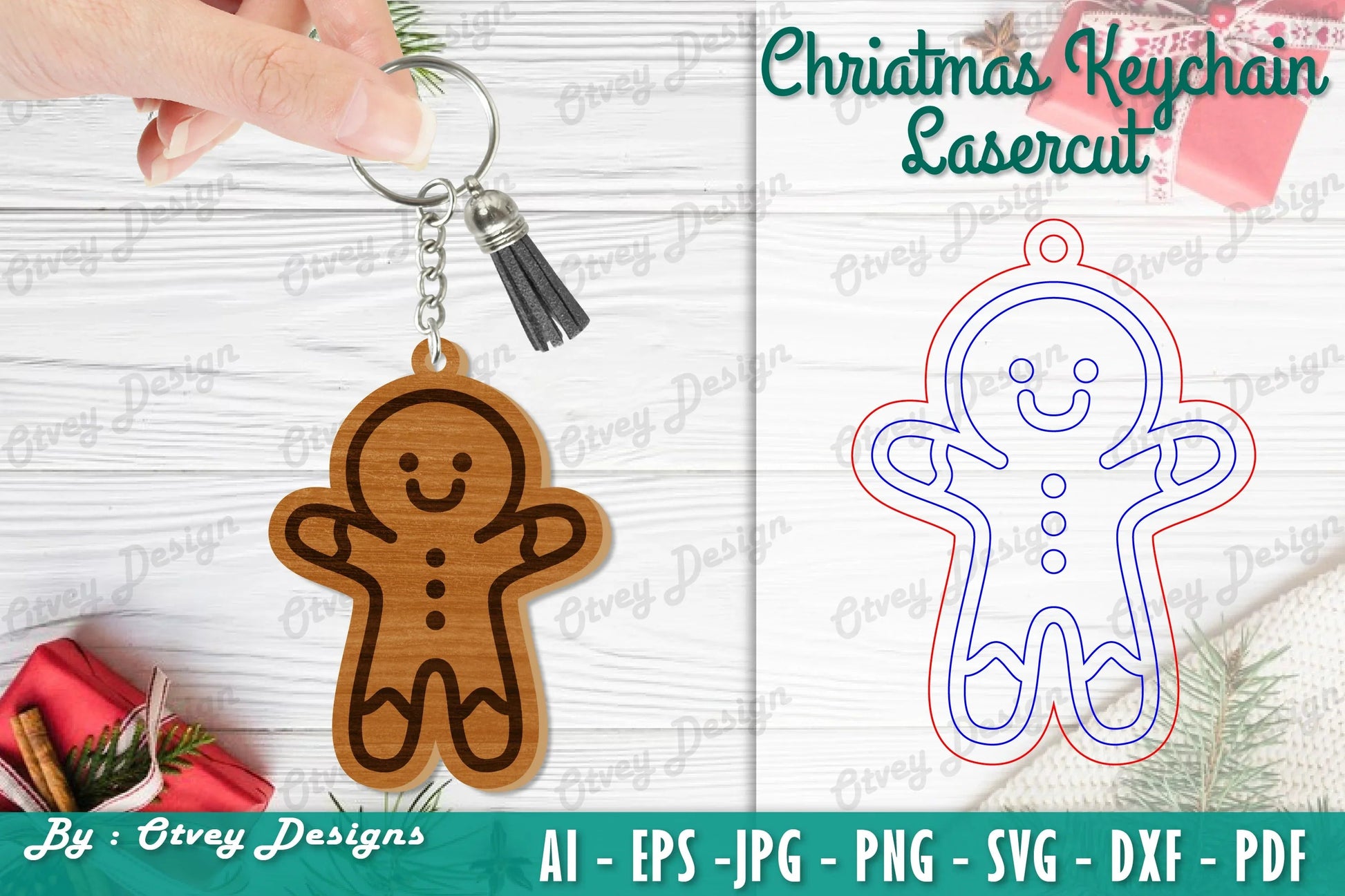 Christmas Keychain Lasercut SVG Bundle - CraftNest - Digital Crafting and Art