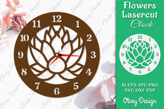 Flowers Clock SVG LaserCut SVG Bundle 2 - CraftNest - Digital Crafting and Art