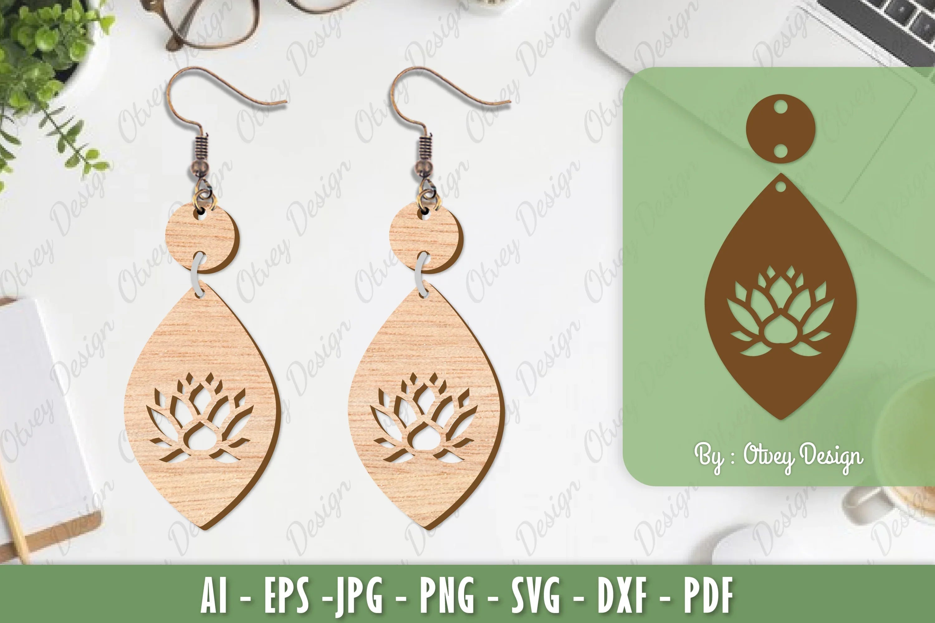 Flower Earrings Laser Cut SVG Bundle 82 - CraftNest - Digital Crafting and Art