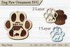 Dog Paw Ornament SVG Bundle
