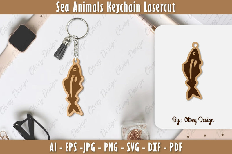 Keychain Sea Animals Laser Cut SVG Bundle 2 - CraftNest - Digital Crafting and Art