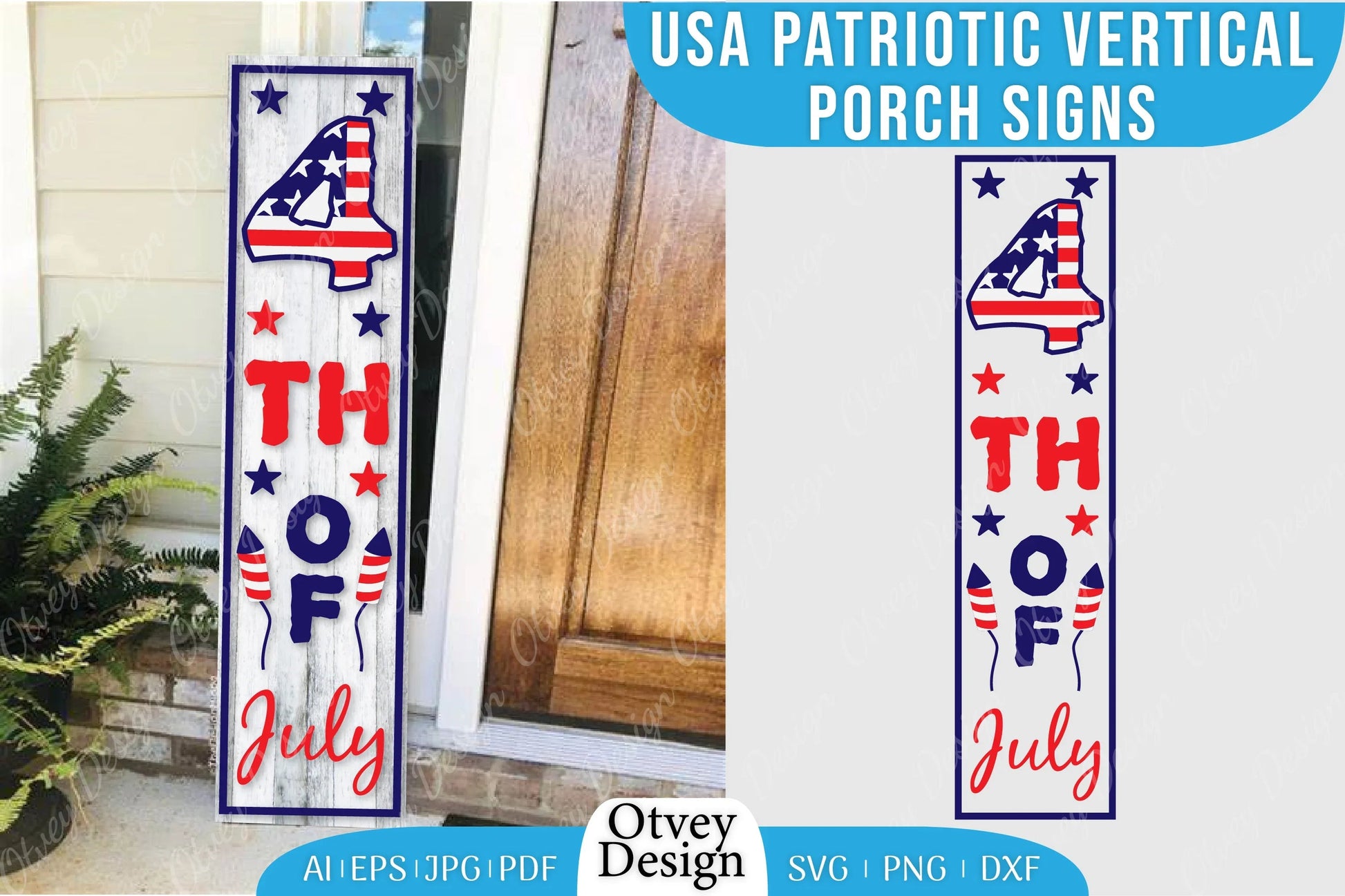 USA Patriotic Vertical Porch Signs SVG Bundle 2 - CraftNest - Digital Crafting and Art