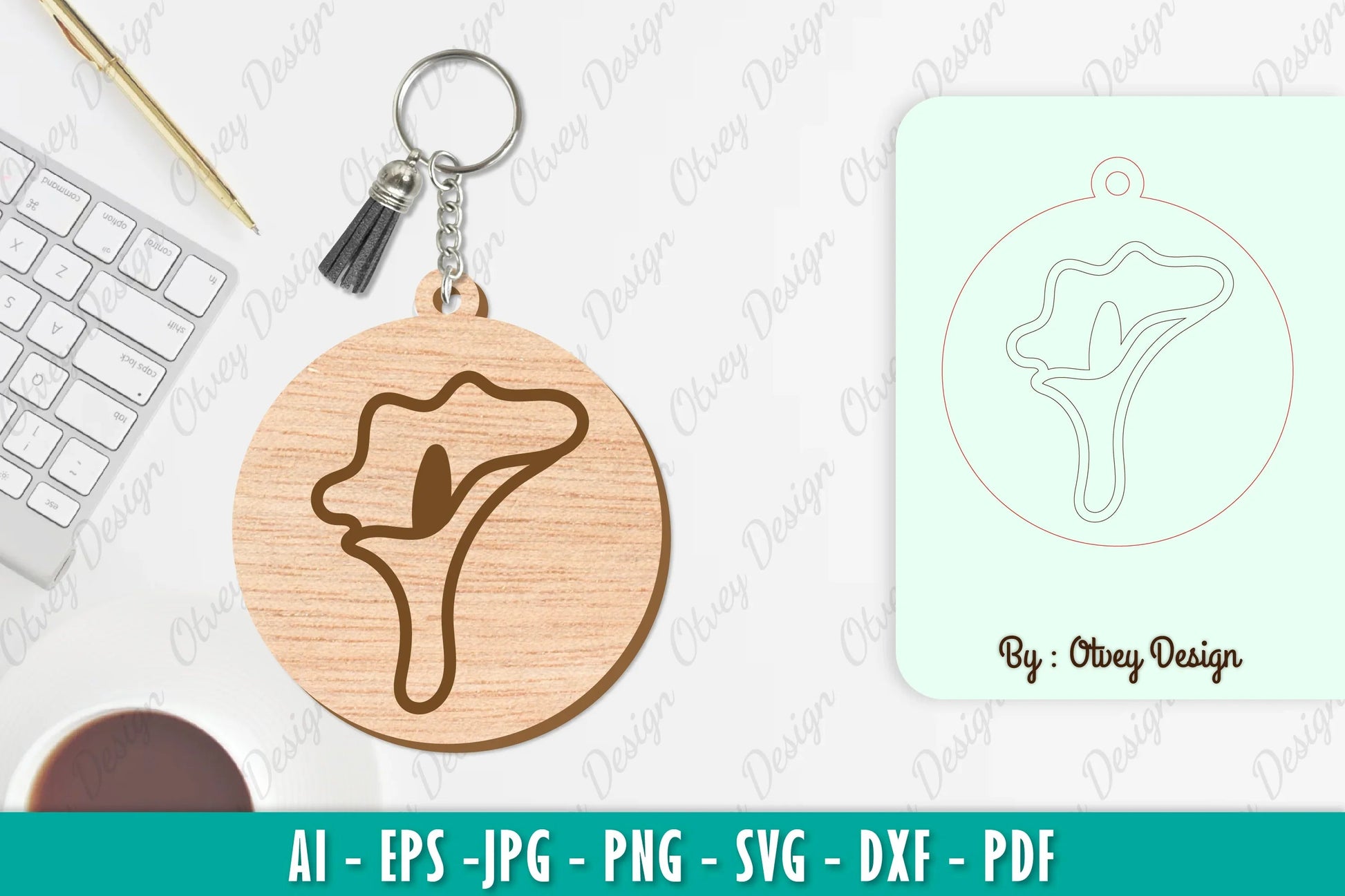 Flower Keychain SVG Bundle 26 - CraftNest - Digital Crafting and Art