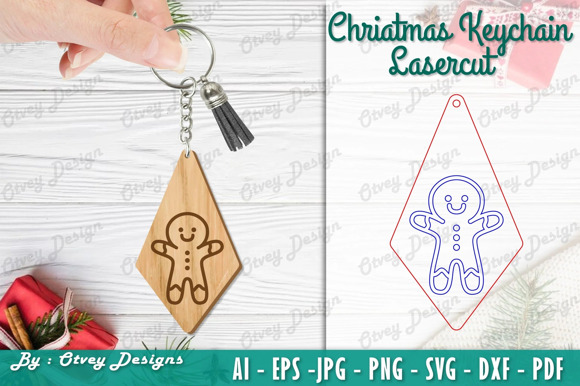 Christmas Keychain Lasercut SVG Bundle 22 - CraftNest - Digital Crafting and Art