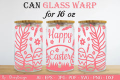 Happy Easter Day 16oz Can Glass Wrap SVG Bundle 3 - CraftNest - Digital Crafting and Art