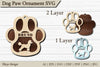 Dog Paw Ornament SVG Bundle