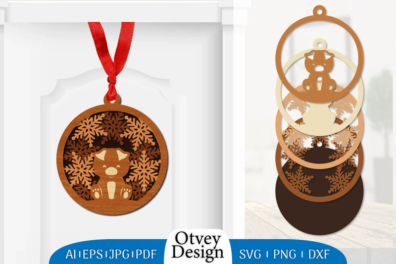Animals Christmas Ornament Lasercut SVG Bundle 2 - CraftNest - Digital Crafting and Art