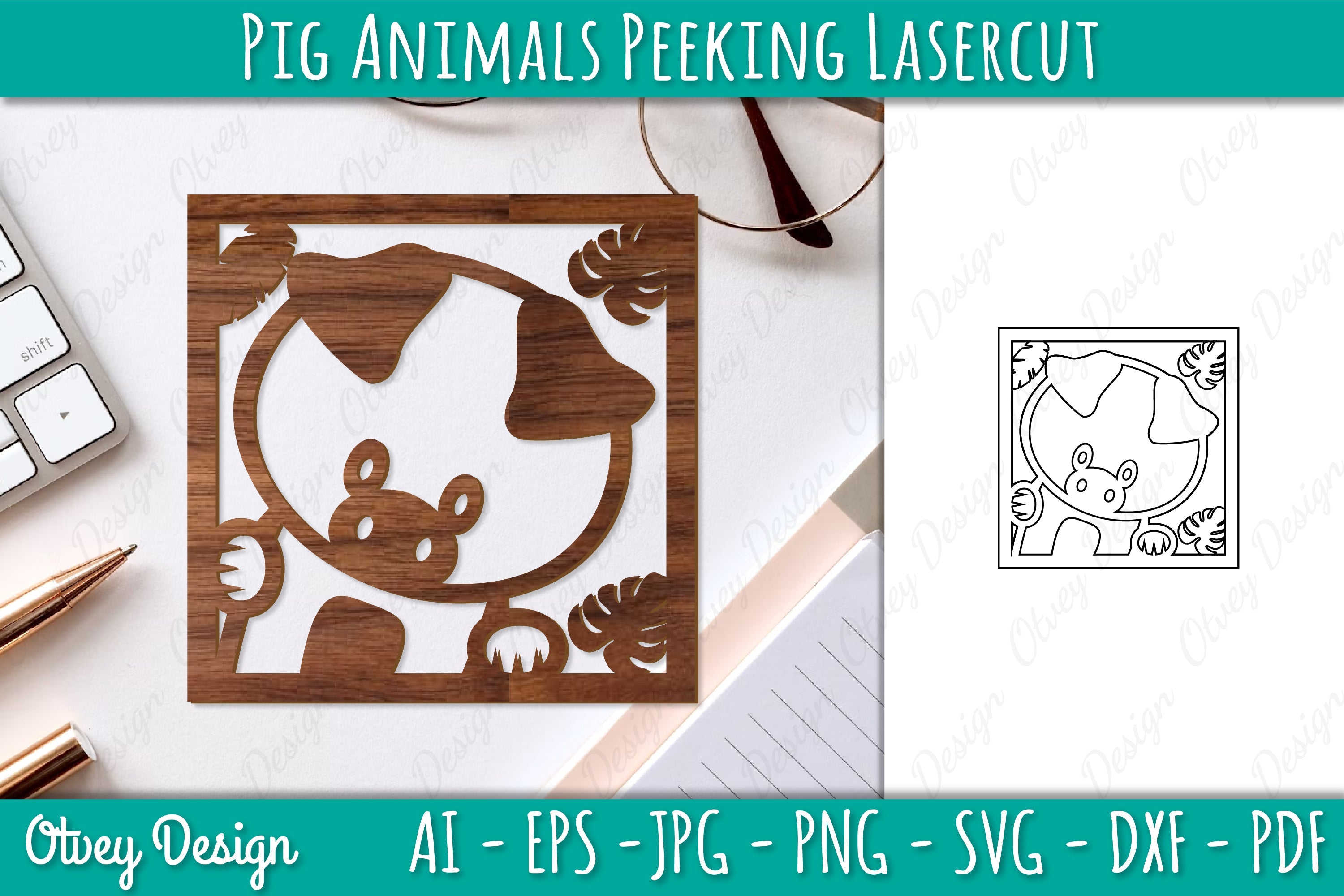 Animals Peeking Lasercut SVG Bundle 3 - CraftNest - Digital Crafting and Art