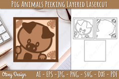Animals Peeking Layered Lasercut SVG Bundle 3 - CraftNest - Digital Crafting and Art