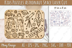 Kids Astronaut Space Educational Puzzles SVG Bundle - CraftNest - Digital Crafting and Art