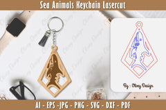 Keychain Sea Animals Laser Cut SVG Bundle 27 - CraftNest - Digital Crafting and Art