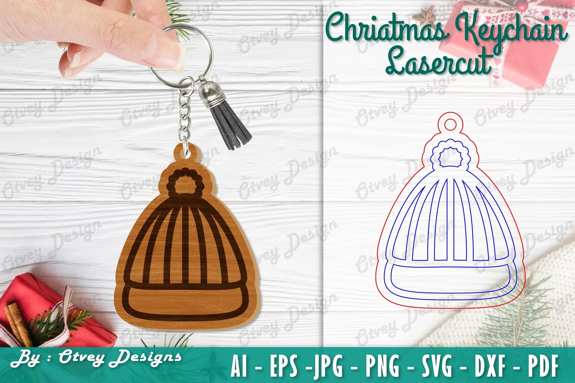 Christmas Keychain Lasercut SVG Bundle - CraftNest - Digital Crafting and Art