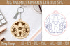 Pig Animal Keychain Laser Cut SVG Bundle