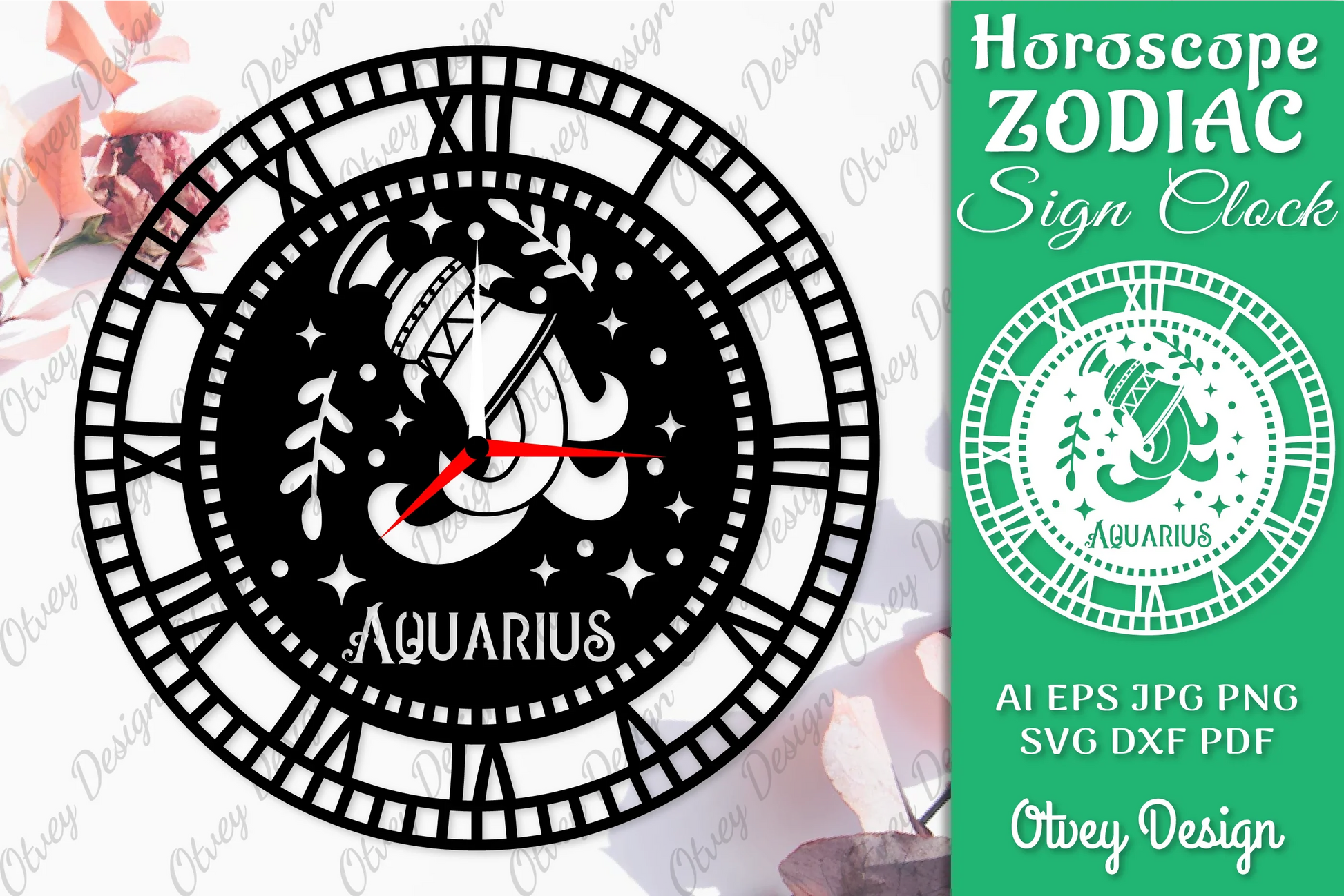 Horoscope Zodiac Sign Laser Cut Clock Template SVG Bundle 3 - CraftNest - Digital Crafting and Art