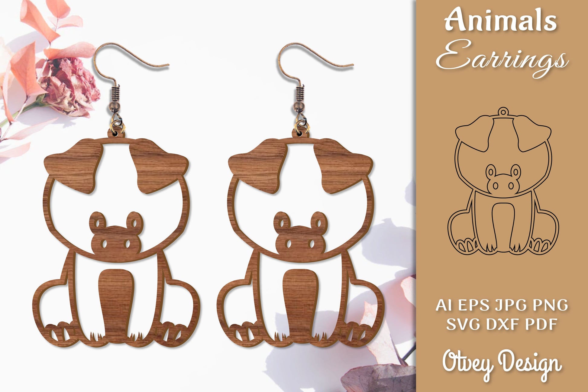 Animal Earrings SVG Bundle 3 - CraftNest - Digital Crafting and Art