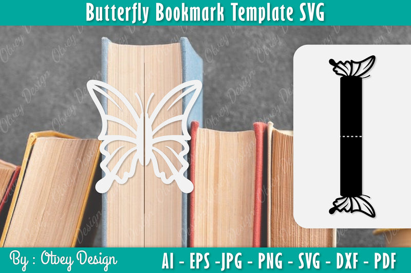 Butterfly Bookmark Template SVG Bundle 18 - CraftNest - Digital Crafting and Art