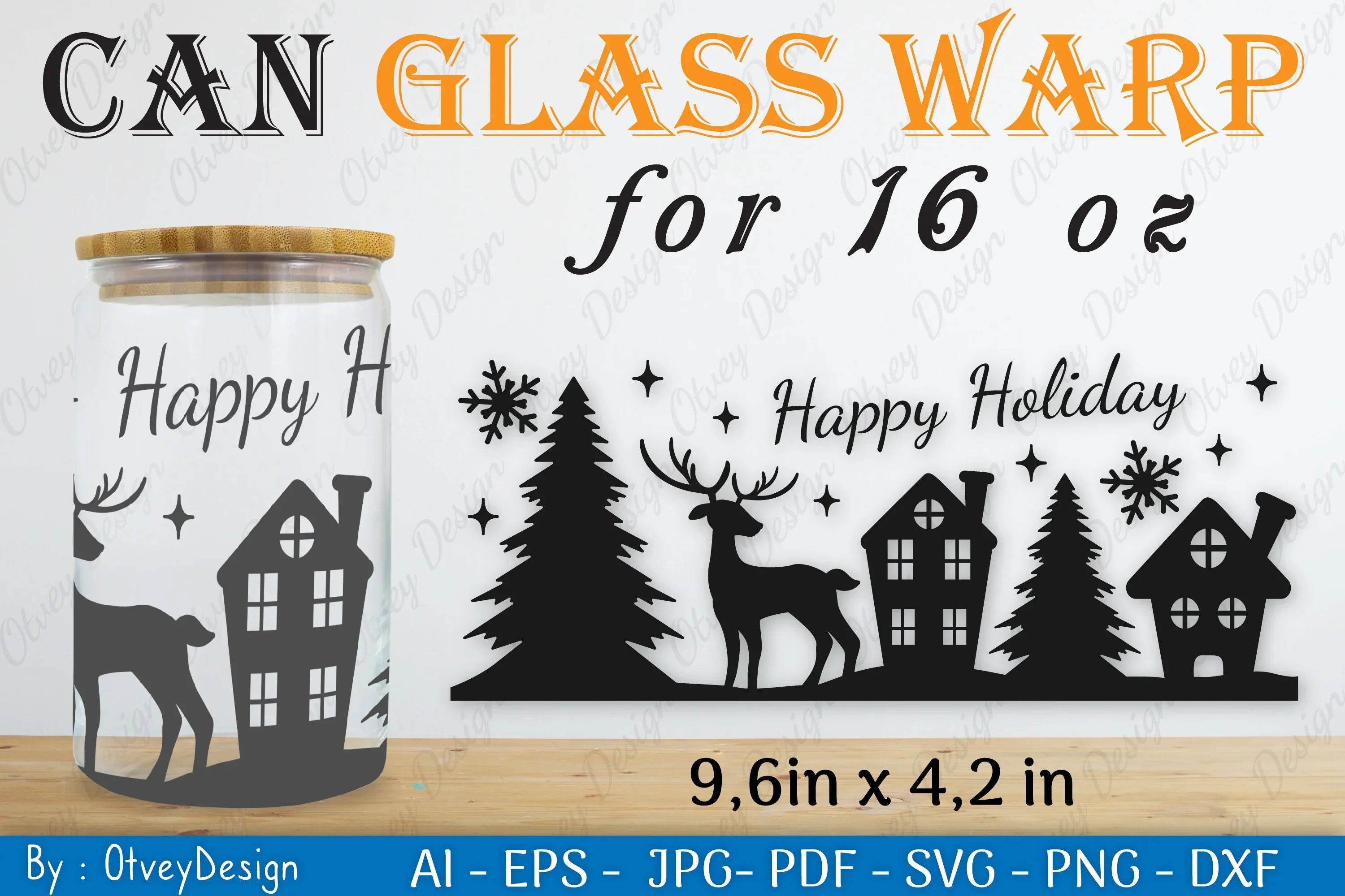Christmas Deer Can Glass SVG Bundle 3 - CraftNest - Digital Crafting and Art