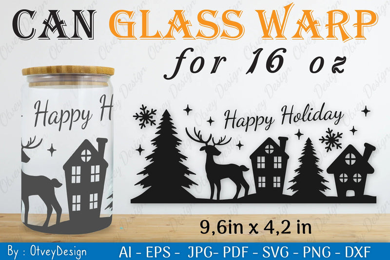 Christmas Deer Can Glass SVG Bundle 3 - CraftNest - Digital Crafting and Art