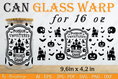 Halloween 16 oz Can Glass Wrap SVG Bundle 8 - CraftNest - Digital Crafting and Art
