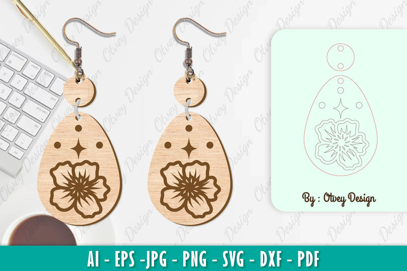Flower Earring SVG Bundle 75 - CraftNest - Digital Crafting and Art