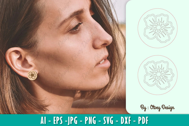Flower Earring SVG Bundle 51 - CraftNest - Digital Crafting and Art