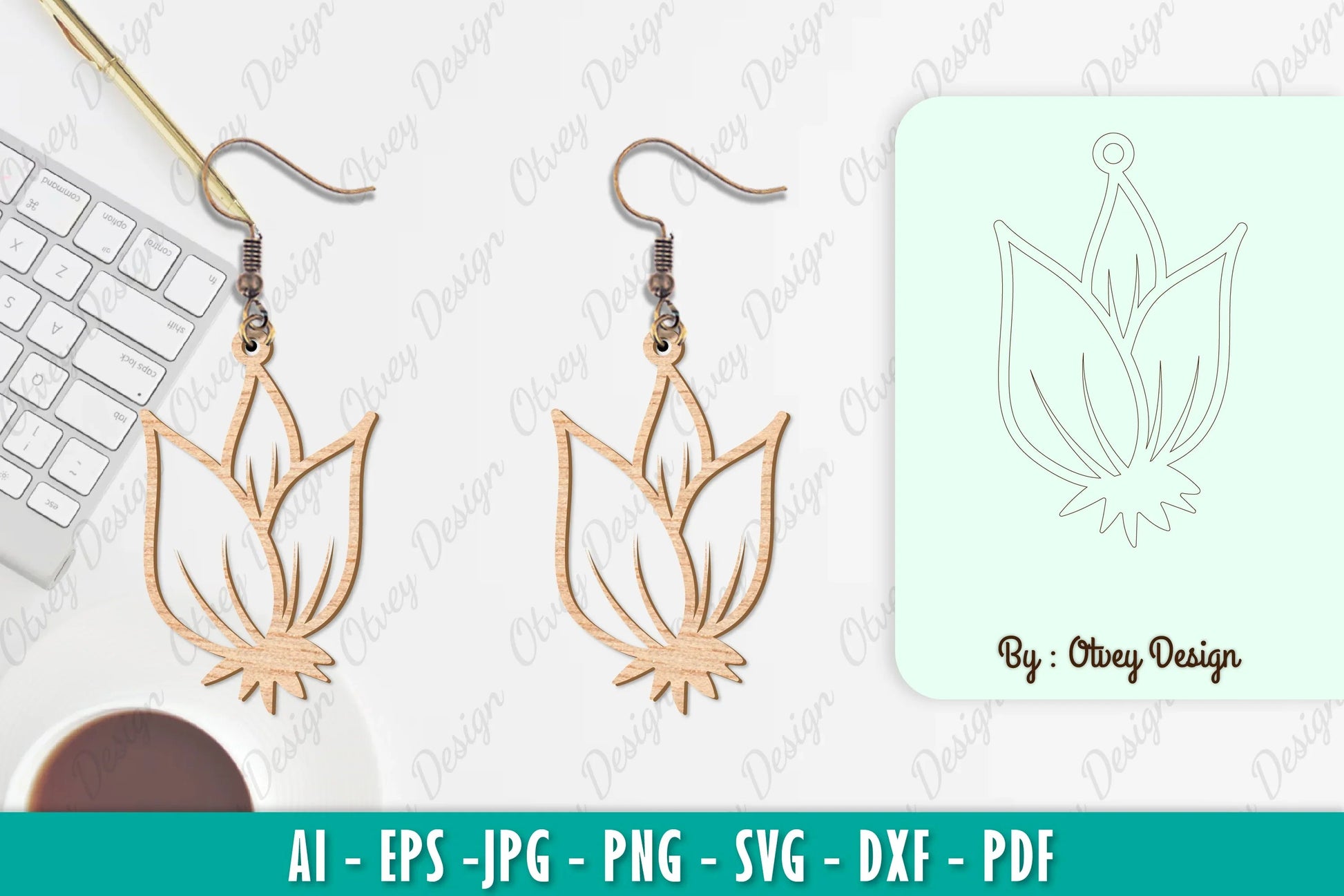 Flower Earring SVG Bundle 4 - CraftNest - Digital Crafting and Art
