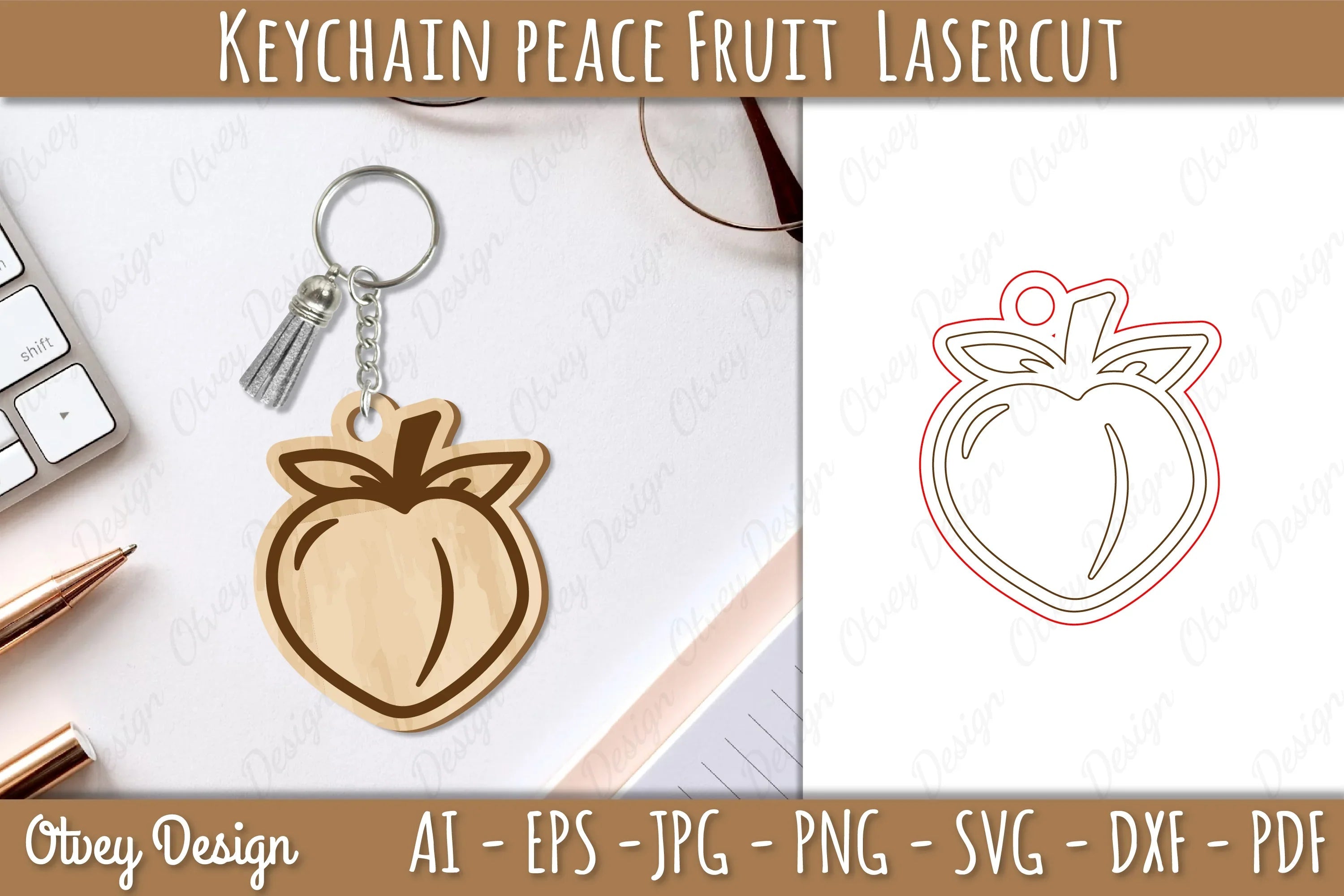 Peace Fruit Keychain SVG Bundle - CraftNest - Digital Crafting and Art