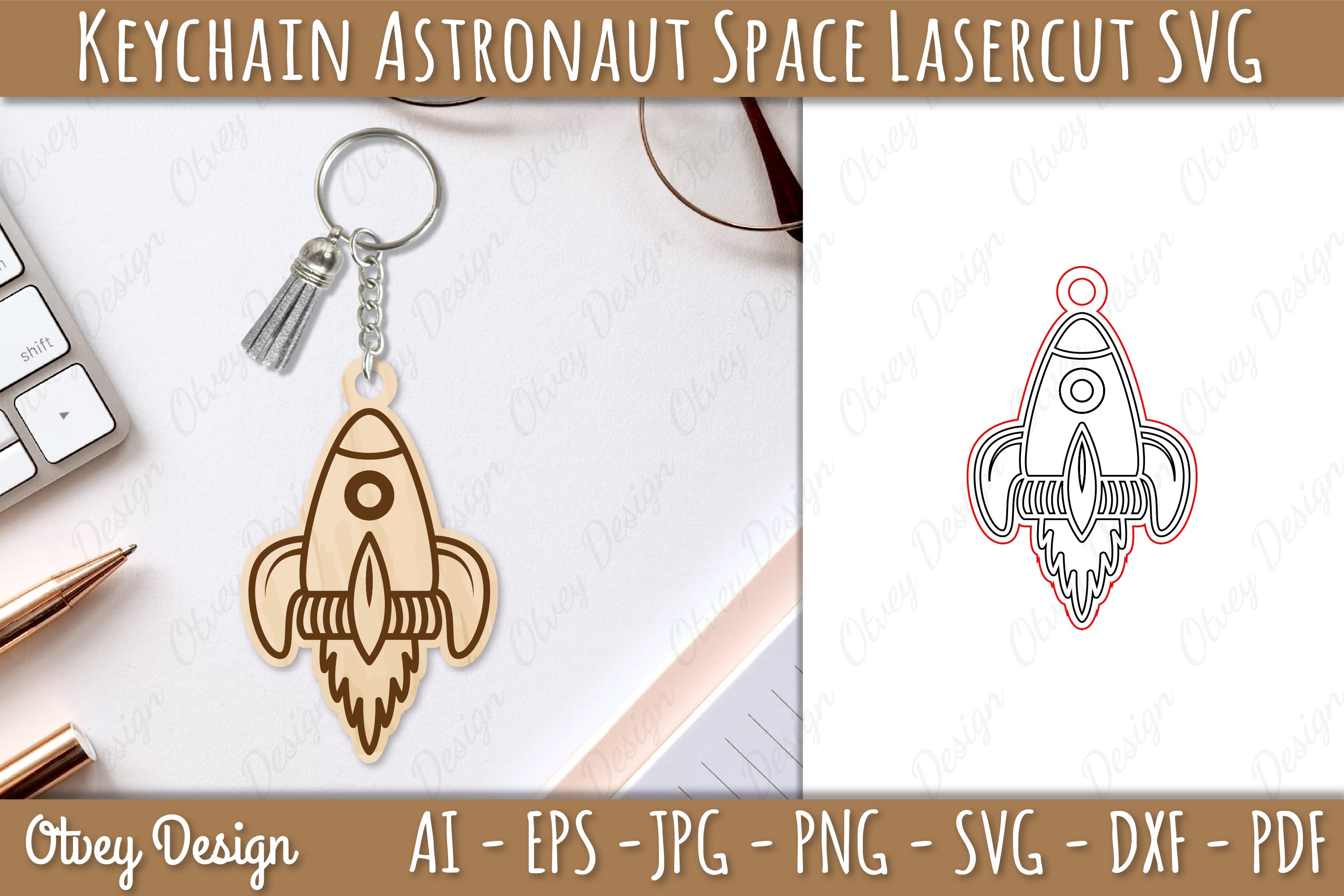 Astronaut Space Keychain Earring SVG Bundle 4 - CraftNest - Digital Crafting and Art