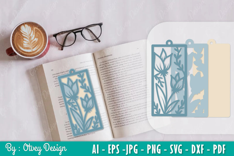 Flowers Bookmark SVG Bundle 4 - CraftNest - Digital Crafting and Art