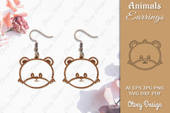Animal Earrings SVG Bundle 19 - CraftNest - Digital Crafting and Art