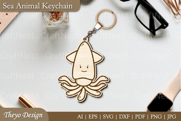 Cute Sea Animal Key Chain SVG