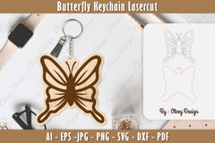 Butterfly Keychain Lasercut SVG Bundle 20 - CraftNest - Digital Crafting and Art