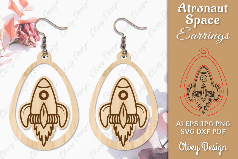 Astronaut Space Keychain Earring SVG Bundle 24 - CraftNest - Digital Crafting and Art
