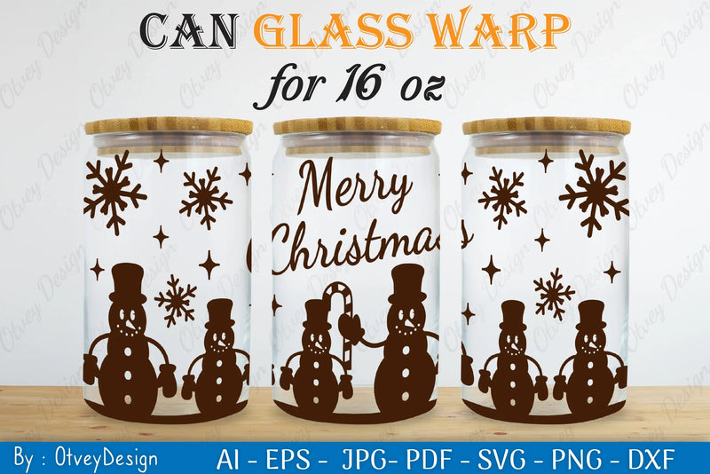 Snowman Can Glass 16 OZ SVG Bundle 7 - CraftNest - Digital Crafting and Art