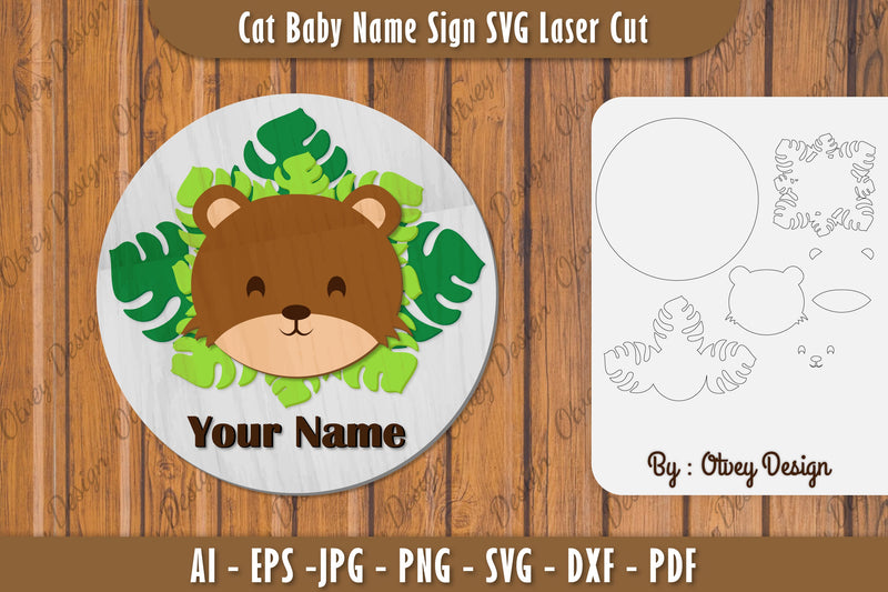 Baby Name Sign SVG Laser Cut Bundle 4 - CraftNest - Digital Crafting and Art