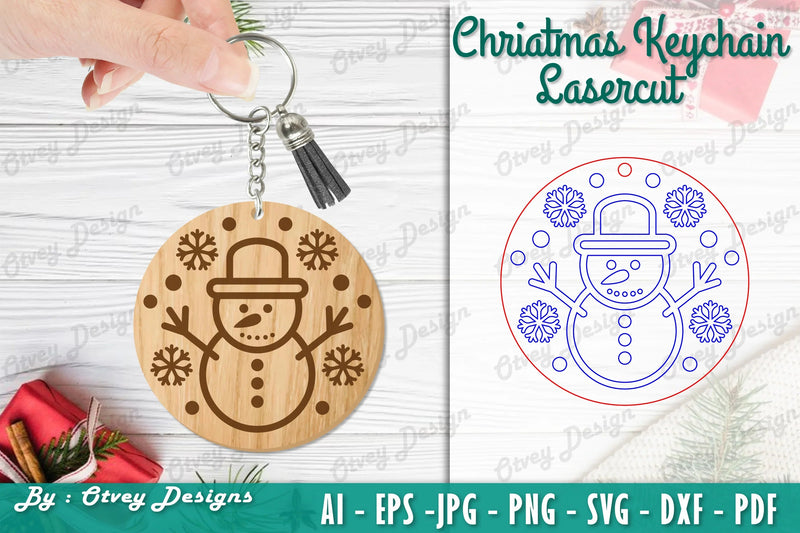 Christmas Keychain Lasercut SVG Bundle - CraftNest - Digital Crafting and Art