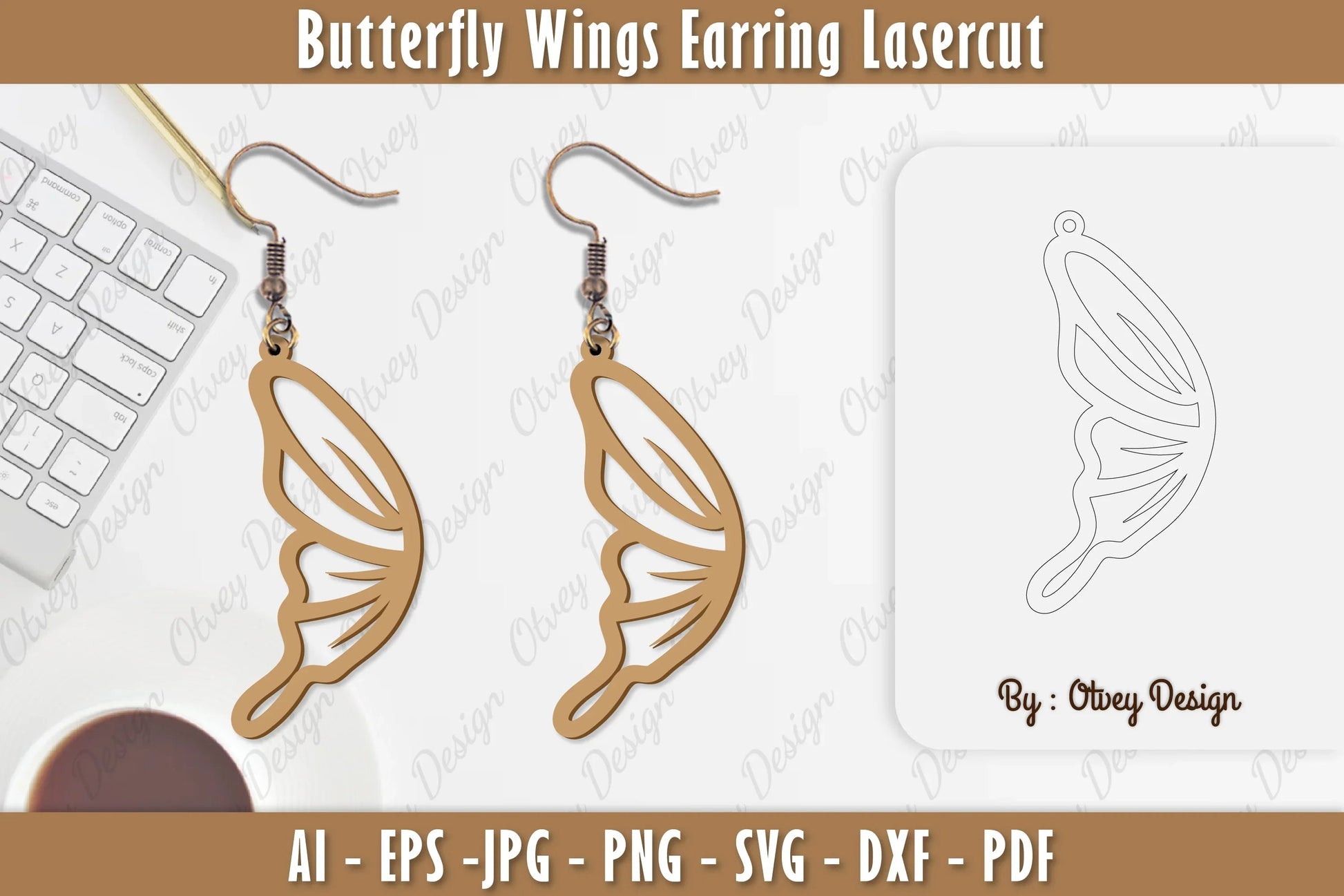 Butterfly Earring Lasercut SVG Bundle 4 - CraftNest - Digital Crafting and Art