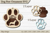 Dog Paw Ornament SVG Bundle