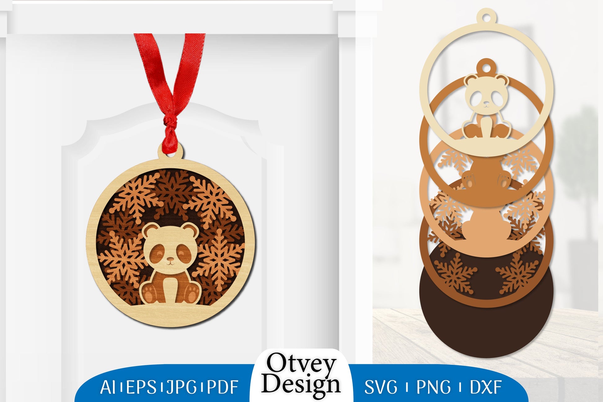 Animals Christmas Ornament Lasercut SVG Bundle 4 - CraftNest - Digital Crafting and Art