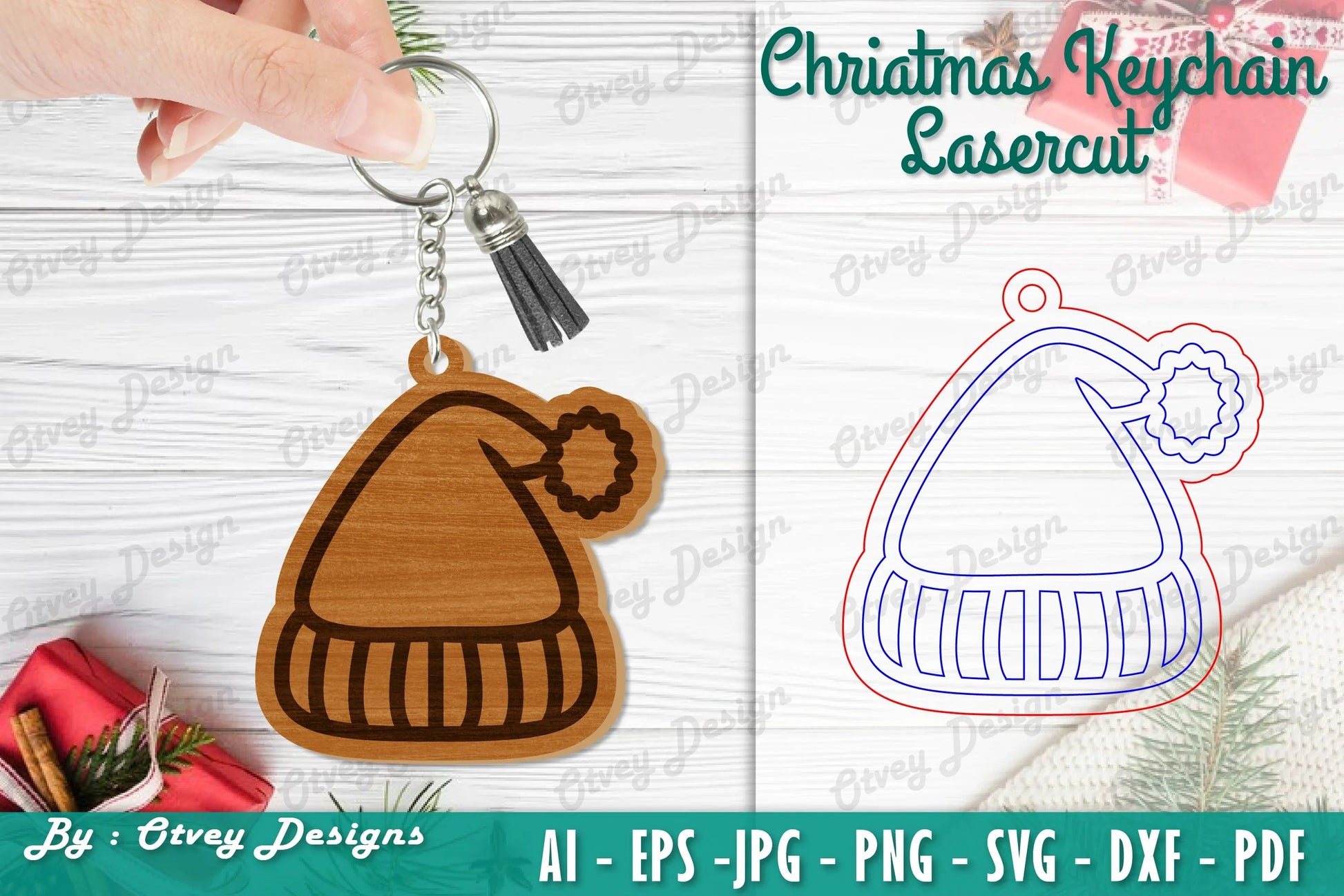Christmas Keychain Lasercut SVG Bundle - CraftNest - Digital Crafting and Art