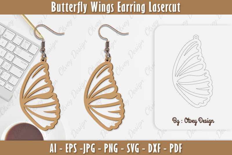 Butterfly Earring Lasercut SVG Bundle 5 - CraftNest - Digital Crafting and Art