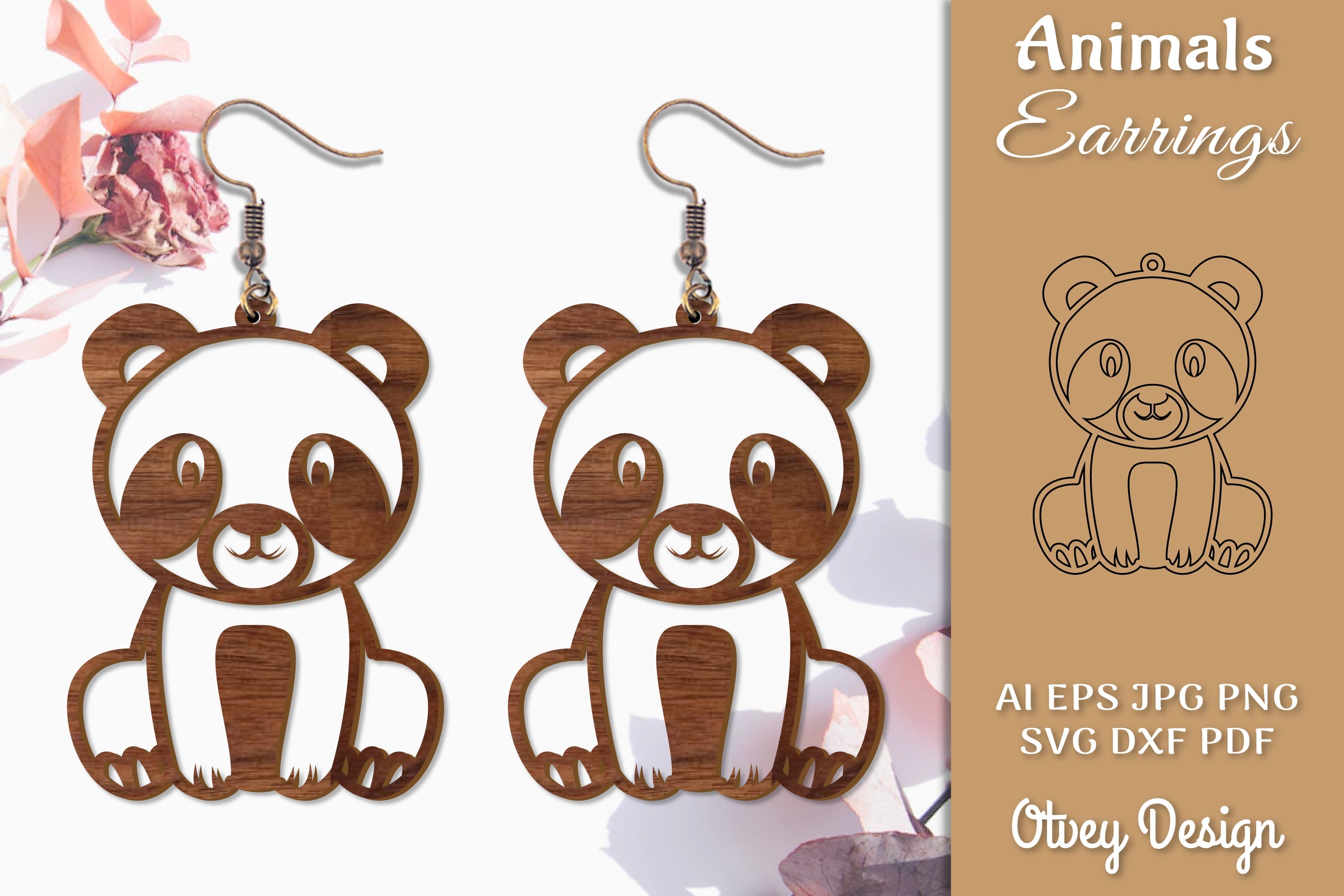 Animal Earrings SVG Bundle 5 - CraftNest - Digital Crafting and Art